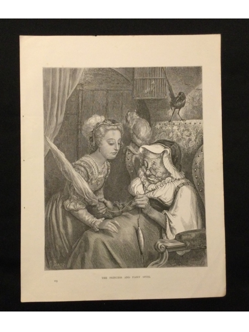 Princess and the Fairy Spite - c1890 Print - Sleeping Beauty Engravings…